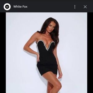 White Fox Boutique Black Strapless Sheath Dress